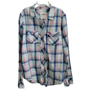 Abercrombie Kids girls plaid Button Down Shirt size M